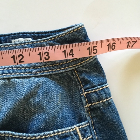 Miss Me High Rise Jean Skirt Southwestern Embroidered Aztec Cotton Denim Size 28 - Picture 14 of 15